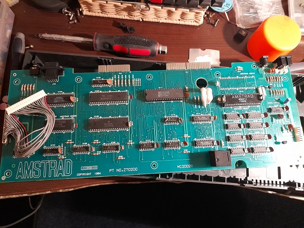 Amstrad CPC 464 PCB After Cleaning