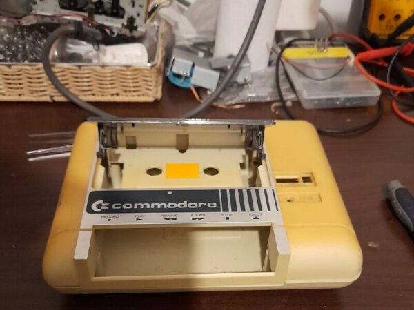 Commodore Datasette Before Cleaning and whitening