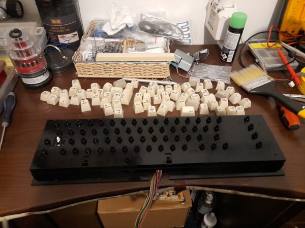 Commodore C64 Keyboard Keys After Cleaning and Whitening